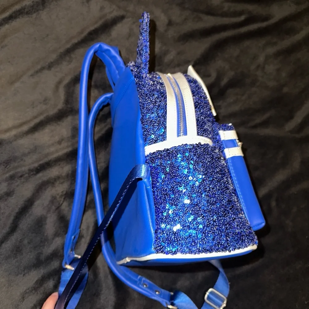 Loungefly Disney wishes come true Backpack Blue White sorcerer Mickey blue stars - Picture 4 of 8